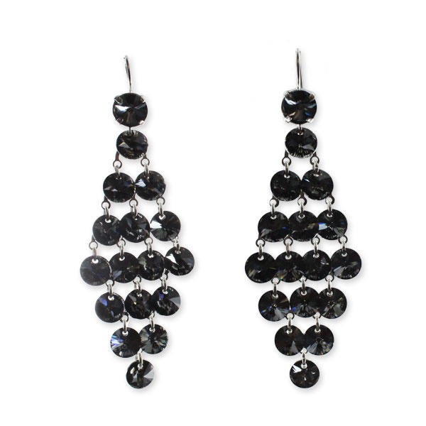 Boucles d'oreilles Grappe Pendentifs et Cabochons PureCrystal Silver Night Boucles d'oreilles Grappe Pendentifs et Cabochons PureCrystal Silver Night