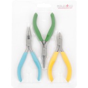 Kit de 3 Pinces à bijoux de qualité professionnelle - Pince plate, Pince ronde, Pince coupante