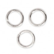 Anneaux ouverts 6X0.8 mm - Fabrication Européenne - Placage argent fin x50