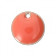 Sequins ronds en métal et résine époxy 10 mm Rose Corail x10