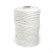 Blanc - Bobine de cordon en coton pour macramé 5 mm - Blanc x 50m Bobine de cordon en coton pour macramé 5 mm - Blanc x 50m