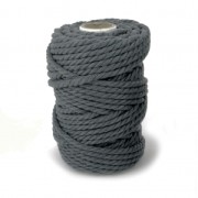 Gris Anthracite - Bobine de cordon en coton pour macramé 5 mm - Gris Foncé x50m Bobine de cordon en coton pour macramé 5 mm - Gris Foncé x50m