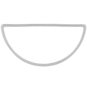 Anneau de montage et tissage demi-lune 30x15 mm - Argenté x1