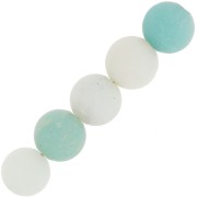 Perles Rondes 10 mm pierre gemme Amazonite Mat x5