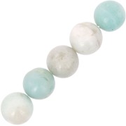 Perles rondes 10 mm pierre gemme Amazonite x5