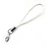 Attache pour téléphone portable avec mousqueton et dragonne - Blanc x1