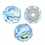 Perles rondes PureCrystal 5000 6 mm - Aquamarine Shimmer x6