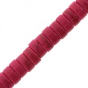 Perles rondelles Heishi 6x3 mm imitation Howlite teintées - Fuchsia x38cm