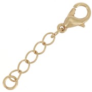 Fermoirs mousquetons 10 mm avec chaînette d'extension et anneau - Doré x5