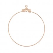 Supports boucles d'oreilles - Créoles à décorer 35 mm- avec 1 trou - Doré Rose x2