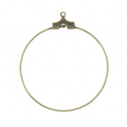 Supports boucles d'oreilles - Créoles à décorer 35 mm - avec 1 trou - Bronze x2