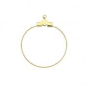 Supports boucles d'oreilles - Créoles à décorer 25mm - 1 trou - Doré à l'or fin x2