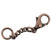 Fermoirs mousquetons 10 mm avec chaînette d'extension et anneau Cuivré vieilli x5