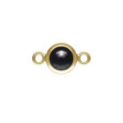 Intercalaire rond 4.6 mm Imitation Black Onyx - Gold filled (or laminé) x1