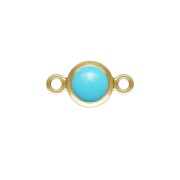 Intercalaire rond 4.6 mm Imitation Turquoise-- Gold filled (or laminé) x1