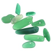 Gouttes irrégulières 12-22 mm imitation Agate verte x10