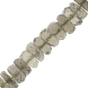 Perles Heishi rondelles facettées - en pierre gemme 5.5x2 mm - Quartz Fumé x20