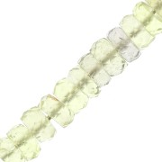 Perles Heishi rondelles facettées - en pierre gemme 5.5x2 mm - Quartz Jaune x20