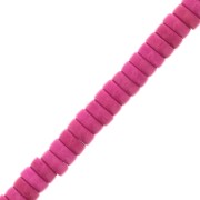 Perles rondelles heishi 4x2 mm imitation Howlite teintées - Fuchsia x39cm