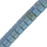 Perles rondelles Heishi imitation Hématite 4x2 mm Bleu metallic x20