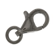 Fermoir mousqueton 9 mm en Argent 925 Rhodié Noir x1