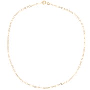 Tour de cou maille rectangle limée fantaisie 2.6 mm - Plaqué Or 3 microns x42 cm