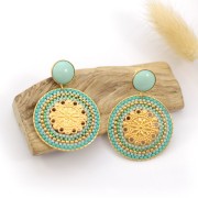 Cabochon rond en résine opaque 12 mm - Parme x1