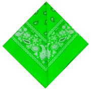 Vert Fluo - Bandana 100% coton motif cachemire - 53 x 53cm - Vert Fluo x1 Bandana 100% coton motif cachemire - 53 x 53cm - Vert Fluo x1