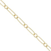Chaîne maille Rectangle alternée Forçat 1.6 mm en Gold filled (or laminé) x50cm