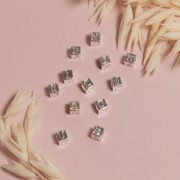 Perle lettre alphabet cube 5 mm avec gros trou - F - Argent 925 x1