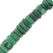 Perles Heishi rondelles en pierre gemme 6x2 mm - Malachite x20