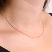 Tour de cou maille Gourmette limée 1.3 mm - Plaqué Or 3 microns x38cm