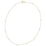 Tour de cou Forçat alternée perles rondes 2.5mm (1x3) - Plaqué Or 3 microns x37cm