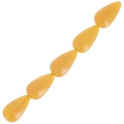 Perles poires en résine translucide 14x8 mm - Jaune miel marbré x6