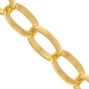 Chaîne en aluminium maille Jaseron ovale 15 mm - maillons ouverts - Doré x50cm