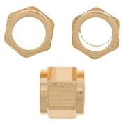 Perle écrou 5x6 mm avec gros trou - Argent 925 Doré à l'or fin x1