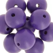 Perles rondes en bois 20 mm - Violet x5
