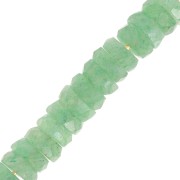 Perles Heishi rondelles facettées - en pierre gemme 6x2 mm - Aventurine x20