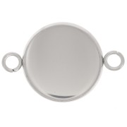 Intercalaire serti pour cabochon fond plat 14 mm - Acier inoxydable 304 x1