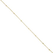 Chaîne maille Forçat limée 1.8 mm avec perles aplaties Acier inox 304 Doré x99cm