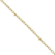 Chaîne maille Forçat limée 1.8 mm avec perles aplaties Acier inox 304 Doré x99cm