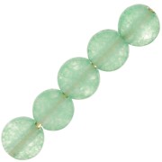 Perles plates rondes facettées - palets 4 mm en pierre gemme - Aventurine x10