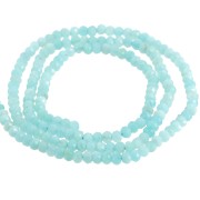 Perles rondelles aplaties facettées 3.5x2.5mm en pierre gemme - Amazonite x39cm