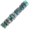 Perles Heishi rondelles facettées - en pierre gemme 6x2.5 mm - Chrysocolle x20