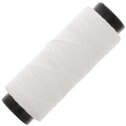 Fil plat en polyester ciré - Slam Cord pour micro macramé 0.8 mm - Blanc x100m