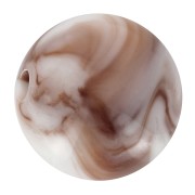 Perles rondes 10 mm en acrylique - Marbré Blanc - Marron x15