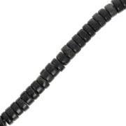 Perles Heishi rondelles pierre gemme - Régalite teintée 4x2 mm - Noir x38cm