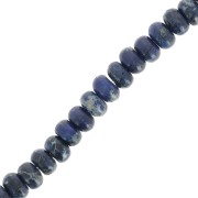 Perles Heishi rondelles pierre gemme - Régalite teintée 6x4 mm - Bleu foncé x40cm