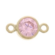 Intercalaire rond 4.5 mm oxyde de zirconium - Rose - Gold filled (or laminé) x1