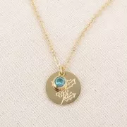 Breloque pierre naissance oxyde zirconium 6mm Décembre Acier inox 304L Doré - Blue